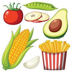 Sticker - Set of mix food