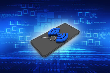 Poster - 3d illustration Transmitter mobile WiFi
