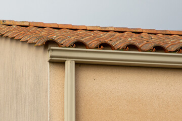 Wall Mural - beige edge of roof gutter edge of shingles