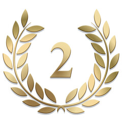Wall Mural - gold png laurel wreath number isolated