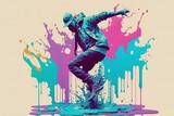 pastel color art of crazy hip hop dance 8k background
