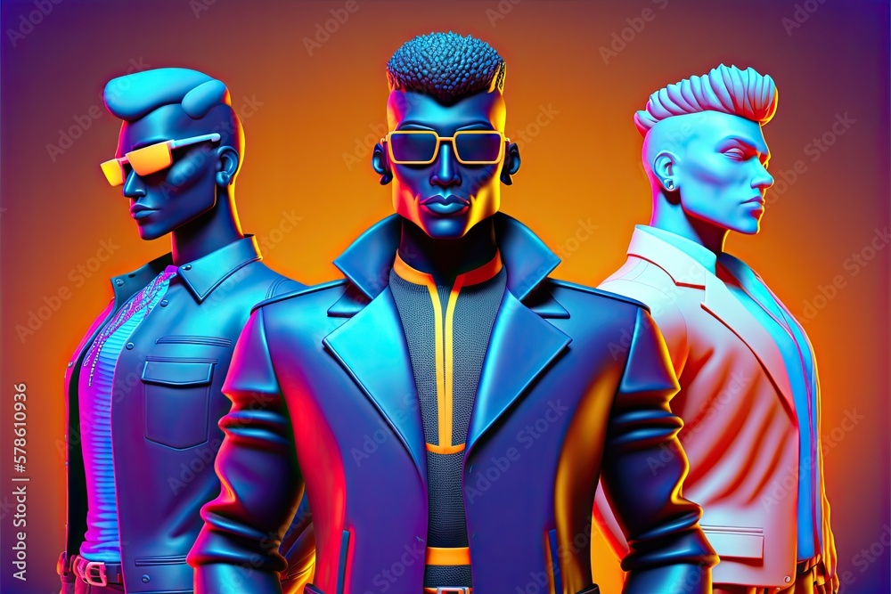 Ilustrace Metaverse Avatar, Embody Yourself in the Metaverse. 3d neon ...