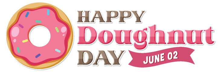 Sticker - Happy doughnut day in June logo