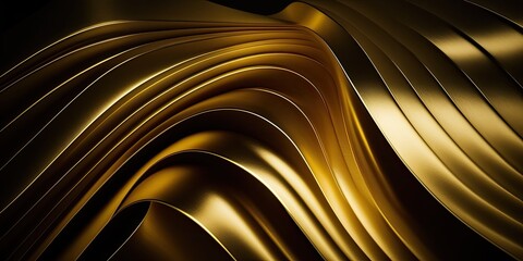 Wall Mural - abstract background with gold waves. generative ai