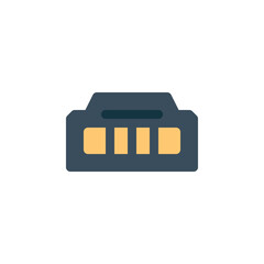 Fototapete - hdmi port vector icon. computer component icon flat style. perfect use for logo, presentation, website, and more. simple modern icon design flat style
