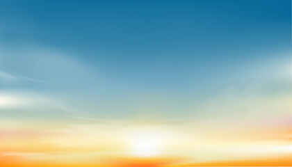 sunset sky background,sunrise with yellow and blue sky,nature landscape romantic golden hour with tw
