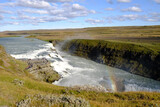 Fototapeta Tęcza - waterfall iceland rainbow