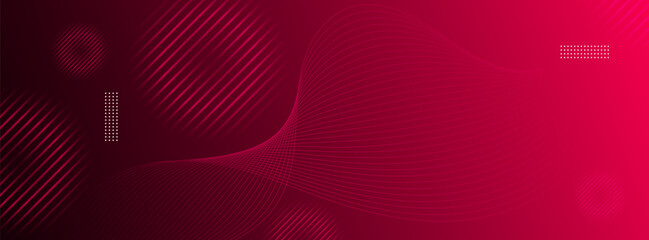 banner background. colorful, light dark red gradation.line geometric wave eps 10