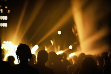Poster - the silhouetted audience at the concert. throw a new year's eve bash and party. bangkok, thailand's 