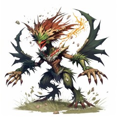 Sticker - Fantasy RPG Phoenix goblin illustration, created with generative ai