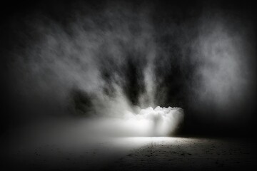 Poster - there is a thick layer of dry ice smoke on the ground. excellent misty light effect highlighted by a