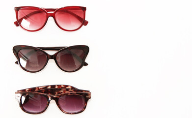 Women's sunglasses in a plastic decorative frame