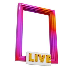 Wall Mural - 3D Live Stream Portrait Frame with Perspective