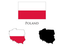 Poland Flag And Map Illustration Vector