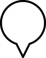 Poster - Blank Round Circle Speech Bubble Cloud Message Symbol Element Icon with a Thin Contour Outline and Empty Space for Text or Pictogram. Vector Image.
