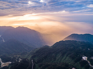 Sticker - sunset over the mountains