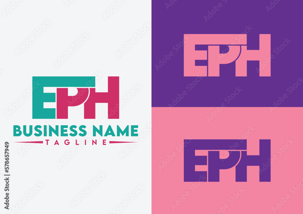 Letter EPH logo design, EPH letter logo