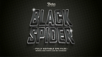 Wall Mural - Black Spider text effect editable eps cc