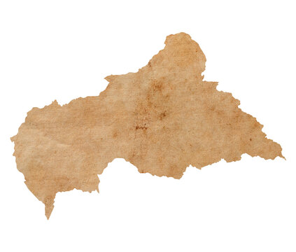 Fototapete - map of Central African Republic on old brown grunge paper
