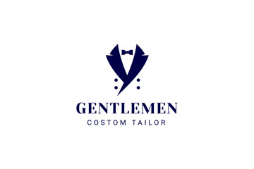 Wall Mural - Bow Tie Bowtie Tuxedo Suit Gentleman Fashion Tailor Clothes Vintage Classic Logo design