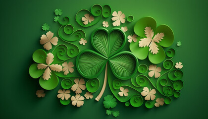 Happy St. Patrick's Day decoration concept made from shamrock