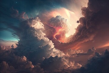 Wall Mural - the clouds in heaven. Generative AI