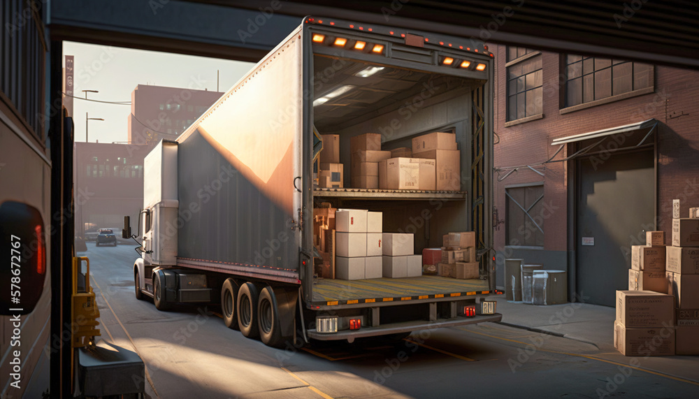 Maximizing Deliveries, A Large Modern Delivery Truck Loaded with ...