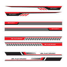 Side Car Body Vector Stripes Decal. Vehicle Vector Decal Stripes For The Both Parts