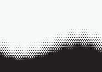 Poster - Monochrome Dots Background. Fade Texture. Vintage Pop-art Backdrop. Grunge Black and White Overlay. Vector illustration	