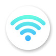 Wi-fi flat round icon. Blue sign on white background. Best for polygraphy, mobile apps and web design.
