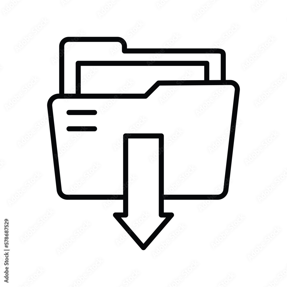 download folder icon vector stock Stock Vector | Adobe Stock