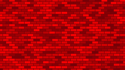 Fototapete - Brick wall texture background in red tone. Blind Red and dark brick wall in sunlit.