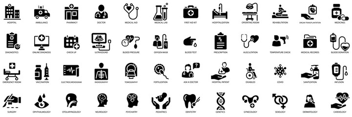 medical icons set. vector elements