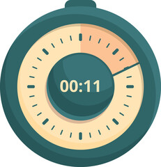 Poster - Hand stopwatch icon cartoon vector. Timer clock. Stop time