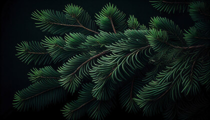  Fir branches as a background for a Christmas card