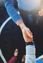 Aufkleber - The start to a great business relationship. Closeup shot of two businesspeople shaking hands.