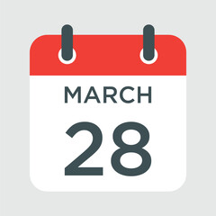 calendar - march 28 icon illustration isolated vector sign symbol