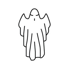 Poster - scary ghost line icon vector illustration