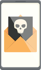 Poster - Mail hacker attack icon cartoon vector. Cyber fraud. Steal data