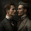 AI illustration of a two gay men from the 18th century