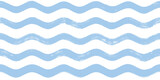 Fototapeta Boho - Seamless Wave Pattern, Hand drawn water sea vector background. Wavy beach print, curly grunge paint lines, watercolor