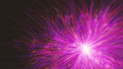 Poster - Shockwave Explosion Freeze Background/ 4k animation of an abstract shockwave explosion background slow motion with fractal particles shining and depth of field