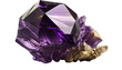 Purple amethyst crystal gem mineral isolated on transparent and white background. Generative AI