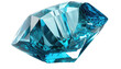 Blue crystall gem isolated on transparent and white background. Generative AI