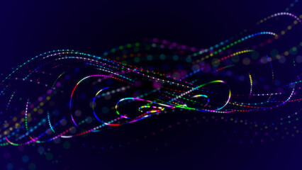 Poster - Digital technology background. Big data visualization. Technology and science. 3d rendering.