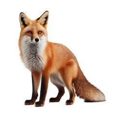 Wall Mural - red fox isolated on white background. generative ai