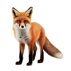 Wall Mural - red fox isolated on white background. generative ai