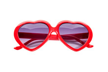 Heart Shaped Sunglasses With Red Frames