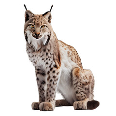 Wall Mural - lynx isolated on white background. generative ai