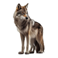 Wall Mural - Wolf isolated on white background. Generative AI